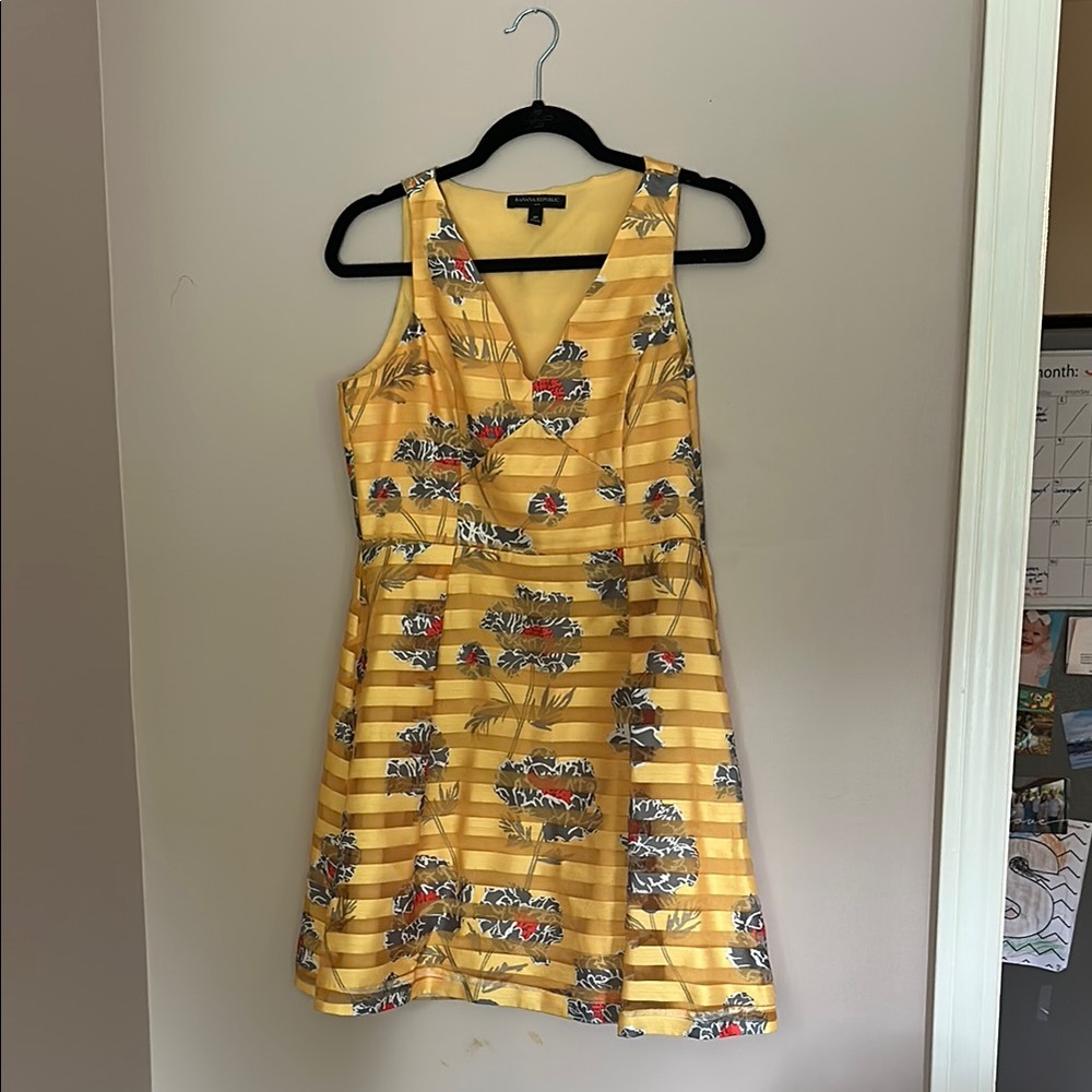 Banana Republic Yellow Floral Mini Dress